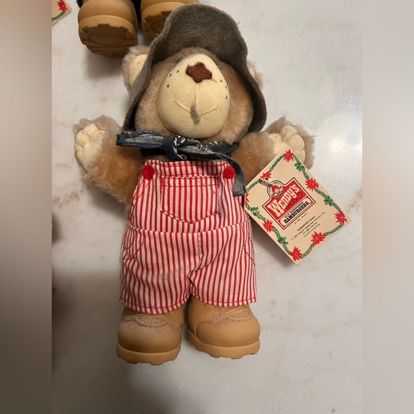 Vintage 1986 WENDY'S Furskins 8" Bears Farrell Dudley Boone Hattie With Tags - Picture 2 of 9